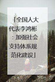 全国人大代表李鸿彬：加强社会支持体系规范化建设