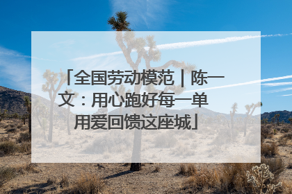 全国劳动模范｜陈一文：用心跑好每一单 用爱回馈这座城