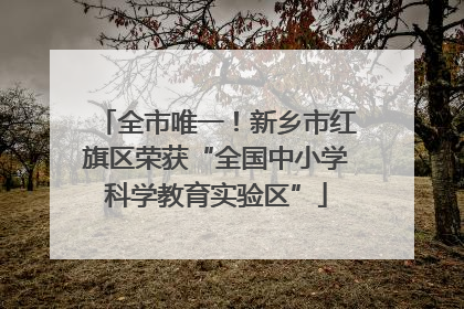 全市唯一！新乡市红旗区荣获“全国中小学科学教育实验区”