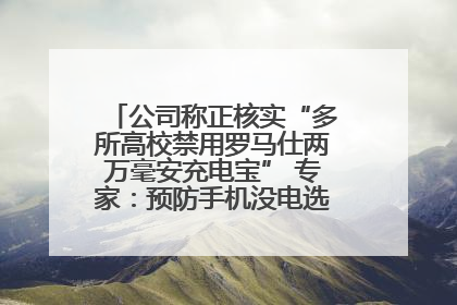 公司称正核实“多所高校禁用罗马仕两万毫安充电宝” 专家：预防手机没电选中等体积产品即可