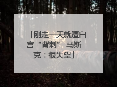 刚走一天就遭白宫“背刺” 马斯克：很失望