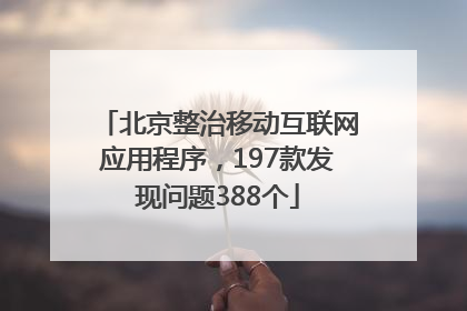 北京整治移动互联网应用程序，197款发现问题388个