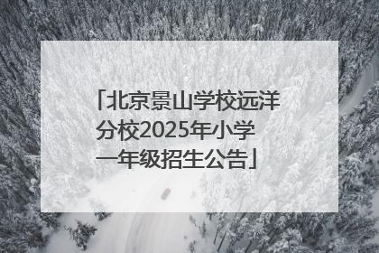 北京景山学校远洋分校2025年小学一年级招生公告