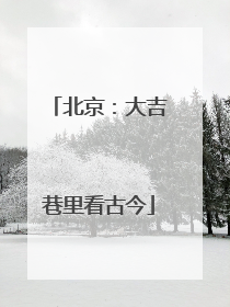 北京：大吉巷里看古今