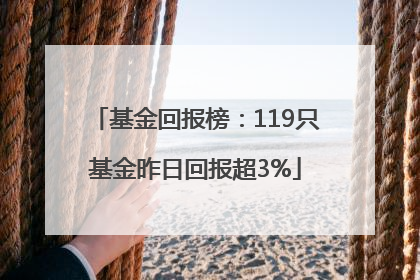基金回报榜：119只基金昨日回报超3%