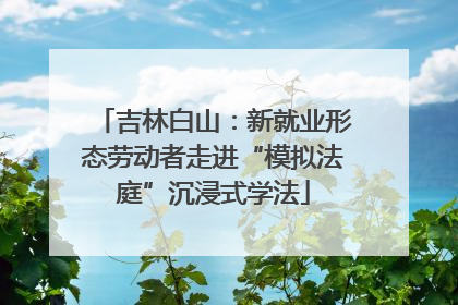 吉林白山：新就业形态劳动者走进“模拟法庭”沉浸式学法