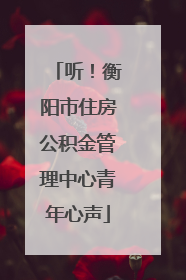 听！衡阳市住房公积金管理中心青年心声