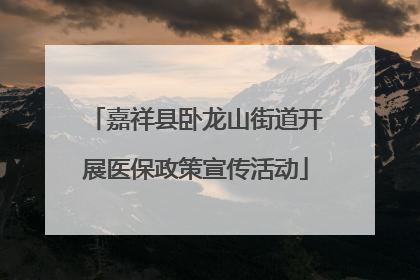 嘉祥县卧龙山街道开展医保政策宣传活动