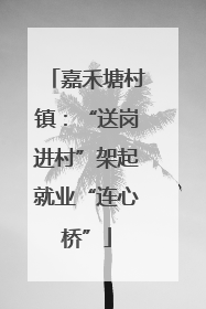 嘉禾塘村镇：“送岗进村”架起就业“连心桥”