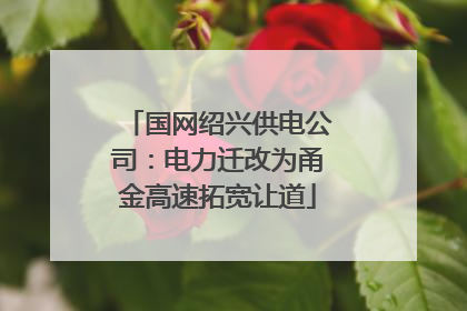 国网绍兴供电公司：电力迁改为甬金高速拓宽让道