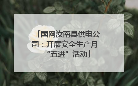 国网汝南县供电公司：开展安全生产月“五进”活动