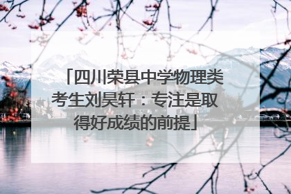四川荣县中学物理类考生刘昊轩：专注是取得好成绩的前提