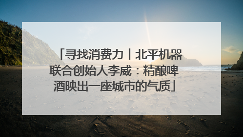 寻找消费力丨北平机器联合创始人李威：精酿啤酒映出一座城市的气质