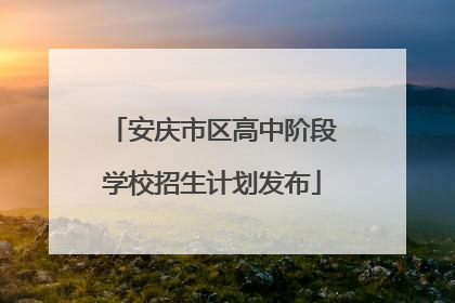 安庆市区高中阶段学校招生计划发布