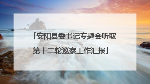 安阳县委书记专题会听取第十二轮巡察工作汇报