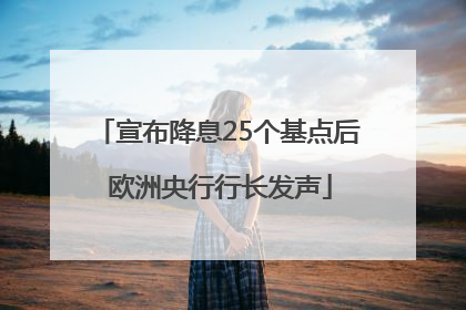 宣布降息25个基点后 欧洲央行行长发声