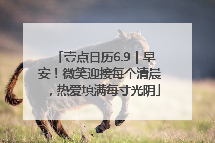 壹点日历6.9｜早安！微笑迎接每个清晨，热爱填满每寸光阴