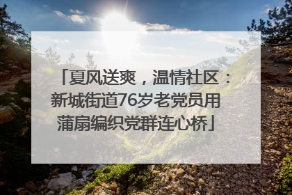 夏风送爽，温情社区：新城街道76岁老党员用蒲扇编织党群连心桥