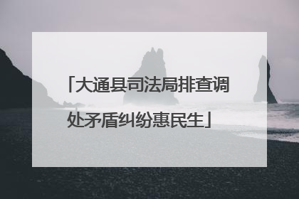 大通县司法局排查调处矛盾纠纷惠民生