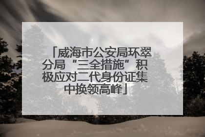 威海市公安局环翠分局“三全措施”积极应对二代身份证集中换领高峰