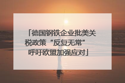 德国钢铁企业批美关税政策“反复无常” 呼吁欧盟加强应对