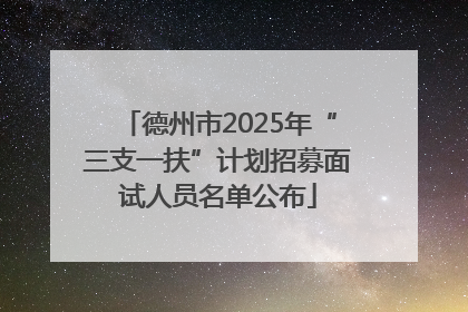 德州市2025年“三支一扶”计划招募面试人员名单公布