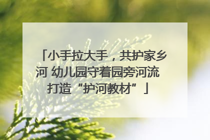 小手拉大手，共护家乡河 幼儿园守着园旁河流打造“护河教材”
