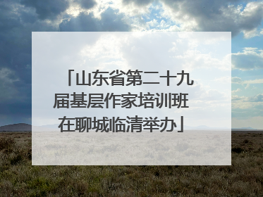 山东省第二十九届基层作家培训班在聊城临清举办
