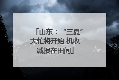 山东：“三夏”大忙将开始 机收减损在田间