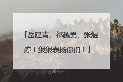 岳建青、祁越男、张煜婷！狠狠表扬你们！