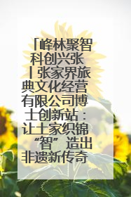 峰林聚智 科创兴张丨张家界旅典文化经营有限公司博士创新站：让土家织锦“智”造出非遗新传奇