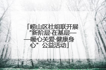 崂山区社组联开展“新阶层·在基层——暖心关爱·健康身心”公益活动