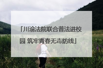 川渝法院联合普法进校园 筑牢青春无毒防线