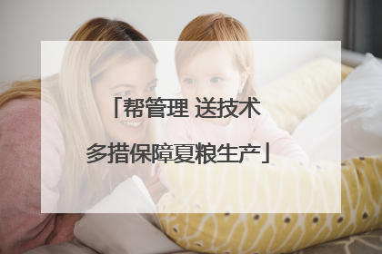 帮管理 送技术 多措保障夏粮生产