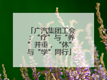 广汽集团工会：“疗”与“养”并重，“休”与“学”同行
