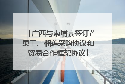 广西与柬埔寨签订芒果干、榴莲采购协议和贸易合作框架协议