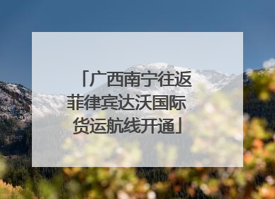广西南宁往返菲律宾达沃国际货运航线开通