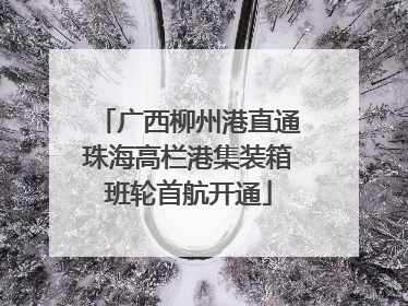 广西柳州港直通珠海高栏港集装箱班轮首航开通