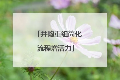 并购重组简化流程增活力