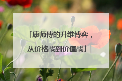 康师傅的升维博弈，从价格战到价值战