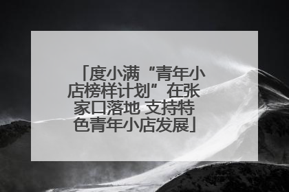 度小满“青年小店榜样计划”在张家口落地 支持特色青年小店发展