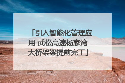 引入智能化管理应用 武松高速杨家湾大桥架梁提前完工