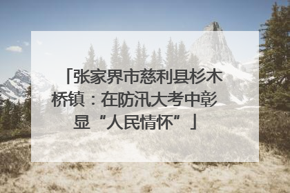 张家界市慈利县杉木桥镇：在防汛大考中彰显“人民情怀”