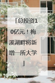 总投资10亿元！梅溪湖畔将新增一所大学