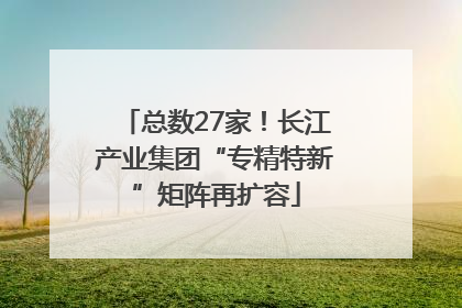总数27家！长江产业集团“专精特新”矩阵再扩容