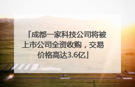 成都一家科技公司将被上市公司全资收购，交易价格高达3.6亿