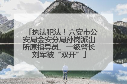 执法犯法！六安市公安局金安分局孙岗派出所原指导员、一级警长刘军被“双开”