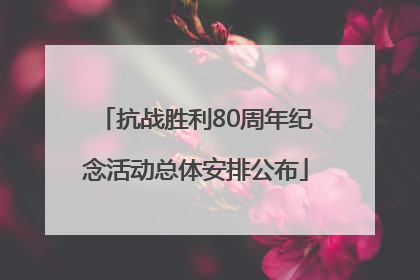 抗战胜利80周年纪念活动总体安排公布