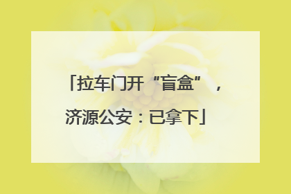 拉车门开“盲盒”，济源公安：已拿下
