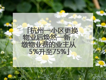 杭州一小区更换物业后焕然一新，缴物业费的业主从5%升至75%